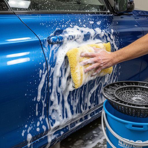 Exterior hand wash with citrus foam pre-soak