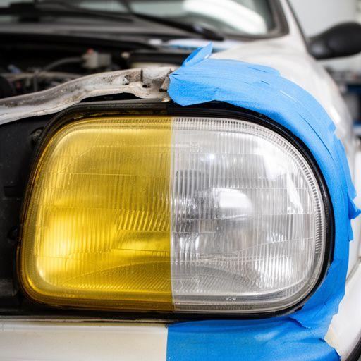 Cloudy headlamp lens after sanding and during polishing