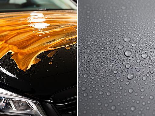 Water beading on a ceramic-coated panel
