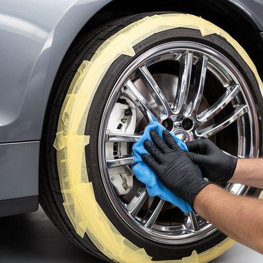 Alloy wheel masked for ceramic rim coating